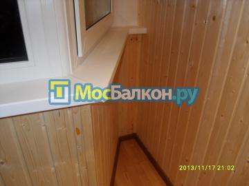 Отделка лоджии деревом